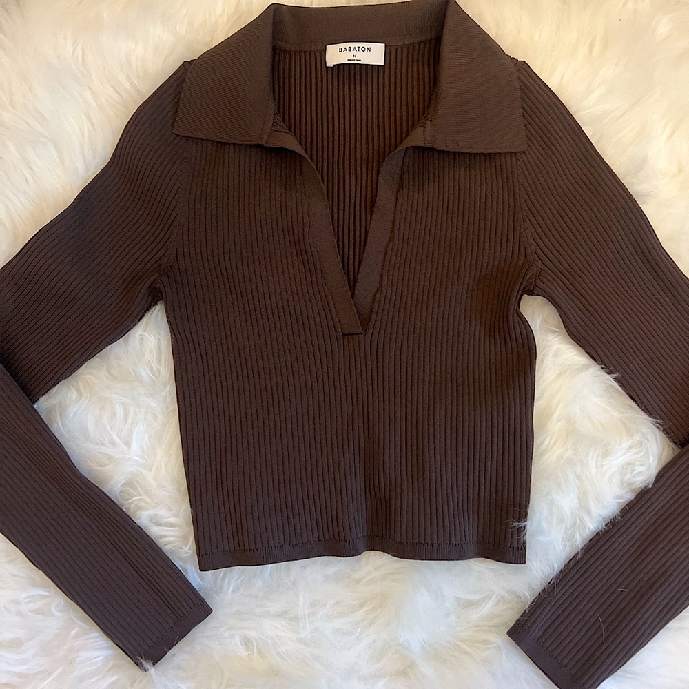 Babaton Sculpt Knit Polo Longsleeve